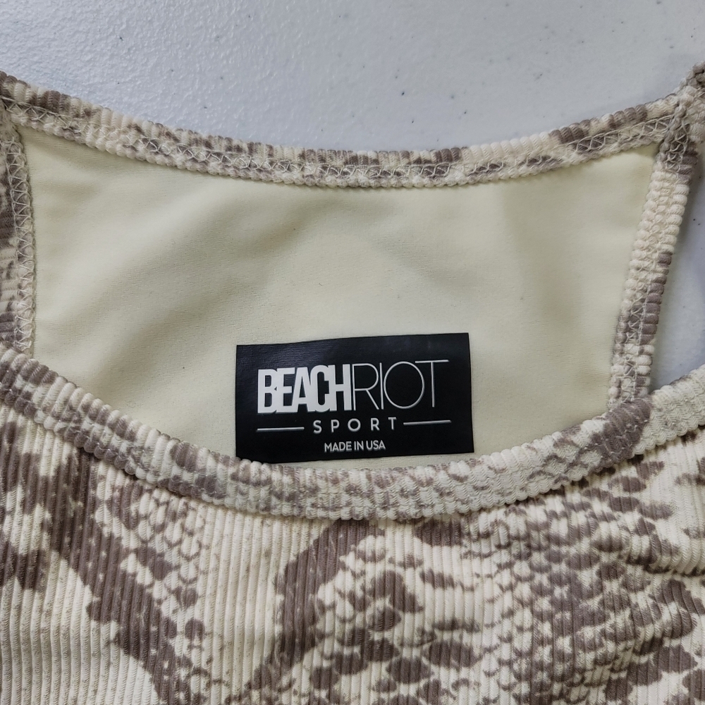 Beach Riot snake print ribbed crop Top - Picture 3 of 5